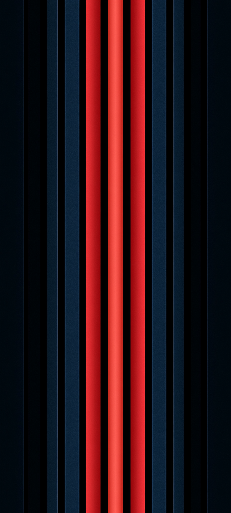Vertical bright red stripes run down the center, flanked by darker navy and black stripes.